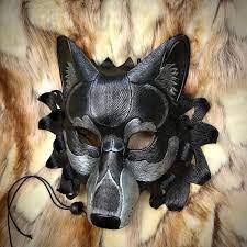 Leather Mask MADE TO ORDER Black Dire Wolf Mask Pattern One... - Etsy