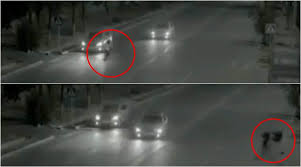 Real paranormal activity ghost coming out from the road & blocked the way caught on camera at 3 a.m. Video Ghost Or Super Human Guy Flashes Across To Save Girl From Getting Run Over By Car Trending News The Indian Express