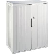 Plastic containers & storage boxes. Iceberg Officeworks Polyethylene Storage Cabinet Non Assembled 46hx36wx22d Platinum Staples