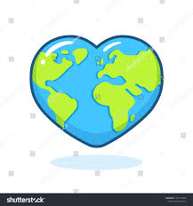 Cute Cartoon Planet Earth Drawing In Heart Shape Nature And Ecology Vector Clip Art Illustration Earth Da Earth Drawings Earth Day Drawing Save Earth Drawing