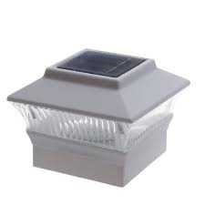 9 Green Garden Pl 244 Led White Outdoor Solar Powered Plastic Post Deck Square Fence Lights