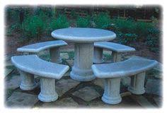 With enough space for four included chairs and a bench, you can host all summer long in your backyard and never have to worry about your table. 37 Best Concrete Table And Benches Outdoor Ideas Concrete Table Outdoor Stone Bench