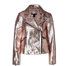Marc By Marc Jacobs Metallic Leather Jacket In Blush Foil 2 675 Cny Liked On Polyvore Featuring Outerwear Jackets Coats C Jackets Leather Jacket Fashion