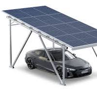 Solar carport frame SPG5 including 12 solar panels, aluminum, clearance  height 87 in, SoloPort