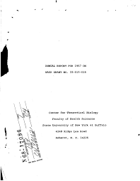 NASA GRANT NO. 33-015-016 1 Center for Theoretical Biology Faculty of  Health Sciences State University of New York at Buffalo Am