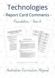 Technologies Report Card Comments Foundation To Year 6 Report Card Comments Health And Physical Education Report Card