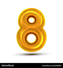 8 eight number golden yellow metal letter – Royalty-Free Vector |  VectorStock