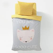 Housse De Couette Pur Coton Chat Cute En 2020 Housse De Couette Housse De Couette Enfant Et Couette