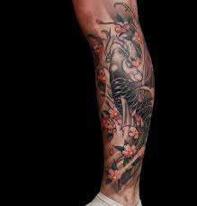 Interesting Cherry Blossom And Koi Fish Tattoo Idea For Male Japanese Tattoo Designs Japanese Leg Tattoo Japanese Tattoo