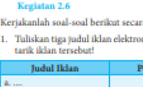 Check spelling or type a new query. 1 Tuliskan Tiga Judul Iklan Elektronik Pesan Pesan Yang Disampaikan Serta Daya Tarik Iklan Tersebut Ilmu Edukasi
