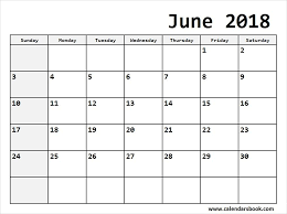 Blank Calendar June 2018 To Print Blank Calendar Template Calendar Design Layout Printable Calendar Template