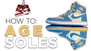 Jordan 1 Soles How To Age Soles Yellowing For The 1985 Vintage Look Youtube