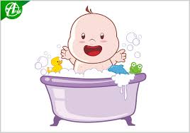 Cute cartoon bathtub with a bubble bath. Baby Bath Cartoon By Arsyi Design Thehungryjpeg Com