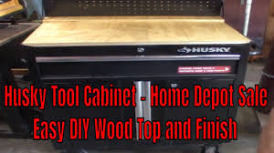 Store everything but the kitchen sink. Husky 27 Tool Cabinet Home Depot Diy Wood Top Easily Done Youtube