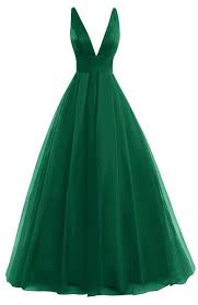 Custom Made Dark Green Chiffon V Neckline A Line Prom Dresses Wedding Gowns Simple Prom Dress Backless Prom Dresses Gowns