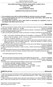Examenul a început la ora 09.00, iar elevii au avut două ore la dispoziție pentru a rezolva. Baremul Pentru Limba È™i Literatura RomanÄƒ A Fost Publicat De Ministerul EducaÈ›iei Vezi RÄƒspunsurile Corecte De La Primul Examen Din Evaluarea NaÈ›ionalÄƒ 2020 Edupedu Ro