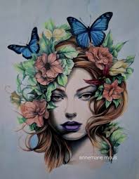 BUTTERFLY COMPOSITION By Diana Good Publishing Medium: soft pastels Team  Colorist: Sandy Newman