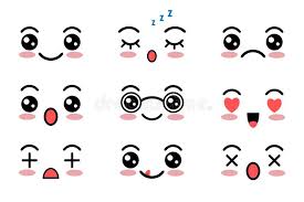 These decorations can suit all sorts of happy and soft. Kawaii Cute Faces Japanese Anime Emoji Expression Anime Character In Kawaii Style Stock Vector Illustration Of Child Feeling 137819943