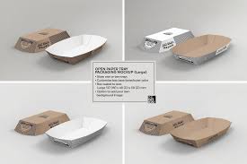Paper Takeout Trays Packaging Mockup Packaging Mockup Food Box Packaging Free Packaging Mockup