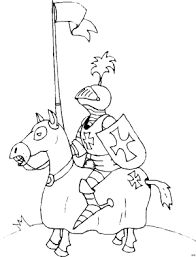 Ritter Mit Fahne Auf Pferd Ausmalbild Malvorlage Phantasie