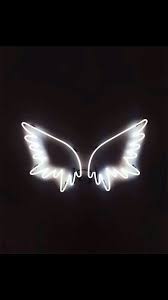 Black And White Angel Wings Aesthetic Neon Angel Wing Sign Neon Sign Bedroom Neon Signs Wings Wallpaper