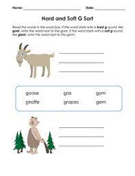 hard and soft g sort worksheet education com