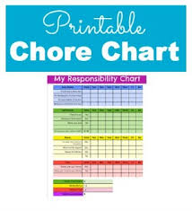 responsibility and chore chart for kids with printable chore