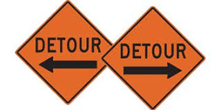 Reflective Warning Signs - Detour (With Arrow) | Emedco
