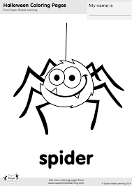 The spider's body is made up of only two parts: Spider Coloring Page Super Simple