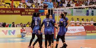 Pemain Timnas Bola Voli Putri Indonesia Melakukan Selebrasi Setelah Mendapat Poin Saat Menghadapi Tim Vetnam B Pada Laga Terak Bola Voli Pemain Bola Voli Juara