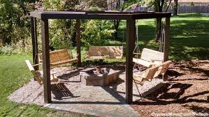 Tall maine black wood patio porch swing. Backyard Fire Pit Swings Novocom Top