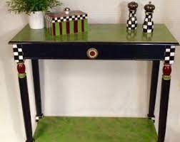 Distress painted furniture using vaseline or distress wood furniture using the vaseline paint trick. Whimsical Painted Furniture Whimsical Painted Table Etsy Whimsical Painted Furniture Painted Table Painted Furniture