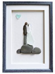 Sea Glass Art Wedding Pebble Art Wedding Couple Unique Sea Glass Crafts Pebble Art Sea Glass Art