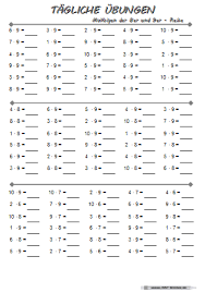 Tagliche Ubungen Malfolgen Der 8er Und 9er Reihe Abc 3 Klasse Mathe Mathematikunterricht Schule Arbeitsblatter
