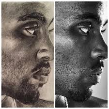 Side By Side Against The Original Still A Wip Quicksketch Of Gomofarah Mofarah Onemomile Olympians British Somal Portrait Art Art Day Quick Sketch