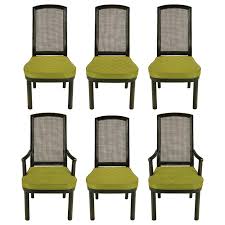 Six Henredon Chinoiserie Mahogany And Cane Dining Chairs Cane Dining Chairs Green Dining Chairs Dining Chairs
