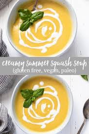 Summer Squash Soup Is A Creamy Vegan Soup With The Warm Flavor Of Curry And Freshness Of Basil Summer Squash Soup Homemade Soup Healthy Yellow Squash Recipes