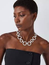 JOHN LEWIS Diamante Circle Link Collar Necklace