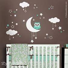 Owl Wall Decal Owl Wall Sticker Moon Stars Clouds Owl Wall Decal For Nursery Decor Baby Room Owls Kids Wall Decal Buy Online In Antigua And Barbuda At Antigua Desertcart Com Productid 31922595