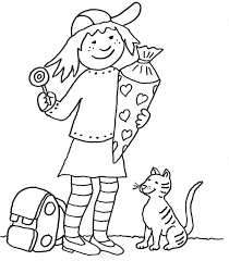 Ausmalbild Einschulung Madchen Mit Schultute Kostenlos Ausdrucken Schultute Basteln Ausmalen Ausmalbilder Kinder