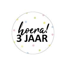 Sticker Hoera 3 Jaar Stickers Verjaardag Zelf Traktaties Maken