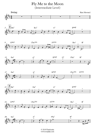 Music notation created and shared online with flat Clarinet Sheet Music Fly Me To The Moon Intermediate Level Sinatra