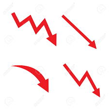 Some stocks that gapped down today will continue to go down. Red Business Arrow Going Down Royalty Free Cliparts Vectors And Stock Illustration Image 98925643