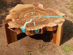 W 50, d round coffee table 'my collection' michael young stainless steel white resin. Round Live Edge Coffee Table With Wooden Legs Fine Wooden Creations