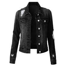 Ce type de blouson reste un intemporel pour un look branché et urbain. Veste En Jean Pour Femme Blouson Trous En Denim Jacket Manteau En Jean Automne Printemps S Noir Noir Cdiscount Sport