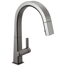 Several important factors may affect your experience with a new kitchen faucet kitchen faucets are also categorized according to their control designs. Delta Pivotal Black Stainless Steel Finish Single Handle Pull Down Kit Faucetlist Com