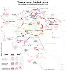 Elle englobe paris et ses alentours. Die Ile De France Tram Map Karte Der Ile De France Tram Frankreich