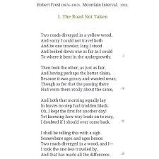 Road Not Taken The Road Not Taken Robert Frost Robert Frost Two Roads