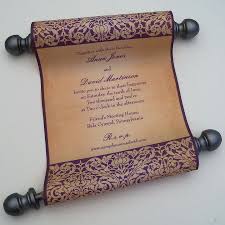 Elegant Wedding Invitation Suite Fabric Scroll Invite With Damask Stencil I Scroll Wedding Invitations Fairytale Wedding Invitations Cheap Wedding Invitations