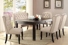 Furniture Of America 6 Pc Sania Ivory Wingback Dining Table Set Black Dining Room Dining Table Black Dining Room Design